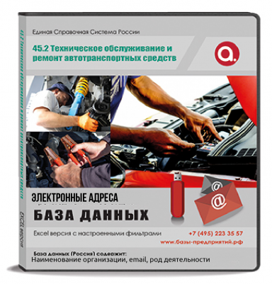 Электронные адреса ОКВЭД G 45.2 Техническое обслуживание и ремонт автотранспортных средств